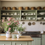 Olive green kitchen