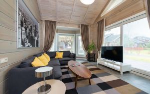 Wood paneled interior