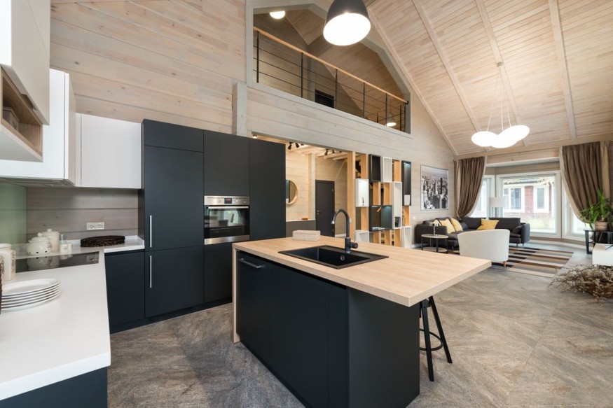 High ceiling home