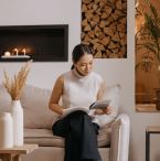 Woman in her living room