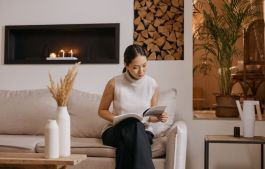 Woman in her living room