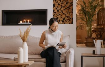 Woman in her living room