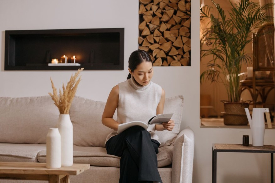 Woman in her living room