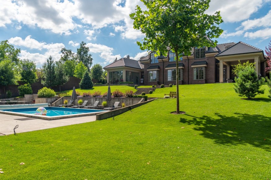 home with lawn