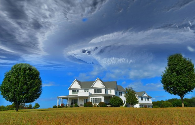 Home with weather disturbance