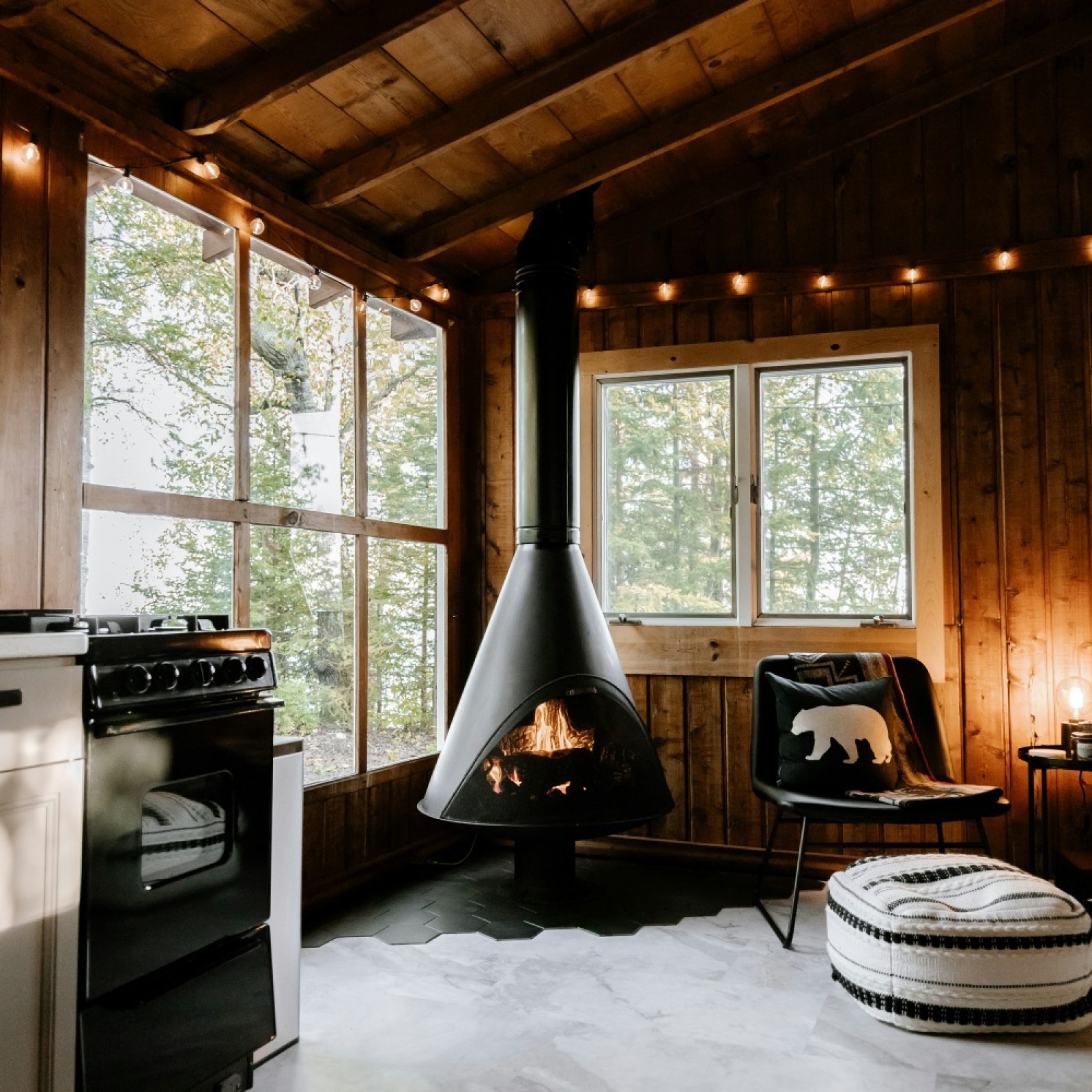 Modern Cabin Interior Design The Tri Pod | Adults Only Holiday UK